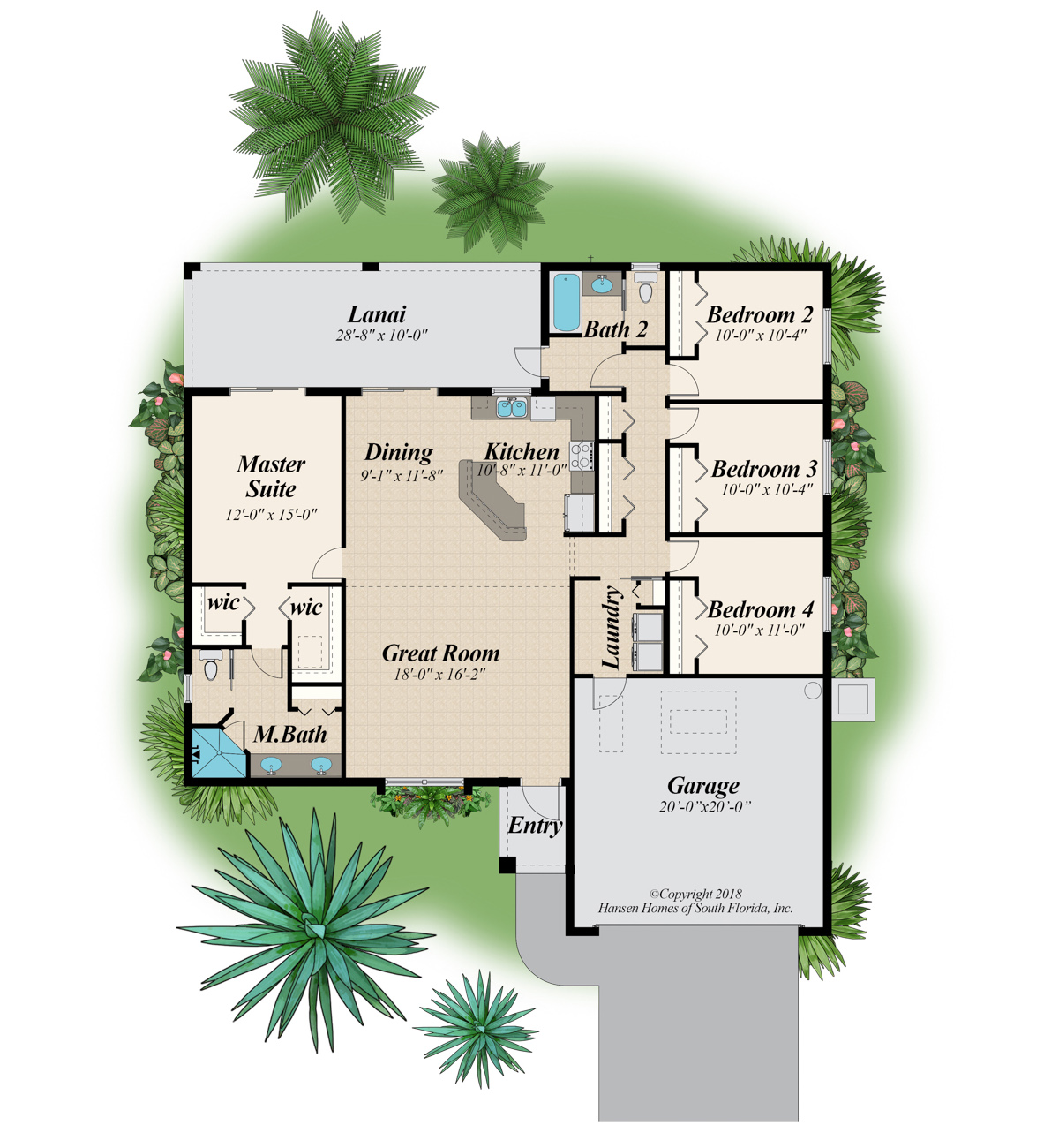 The Huntington Extended Lanai Home Plan Floor Plans