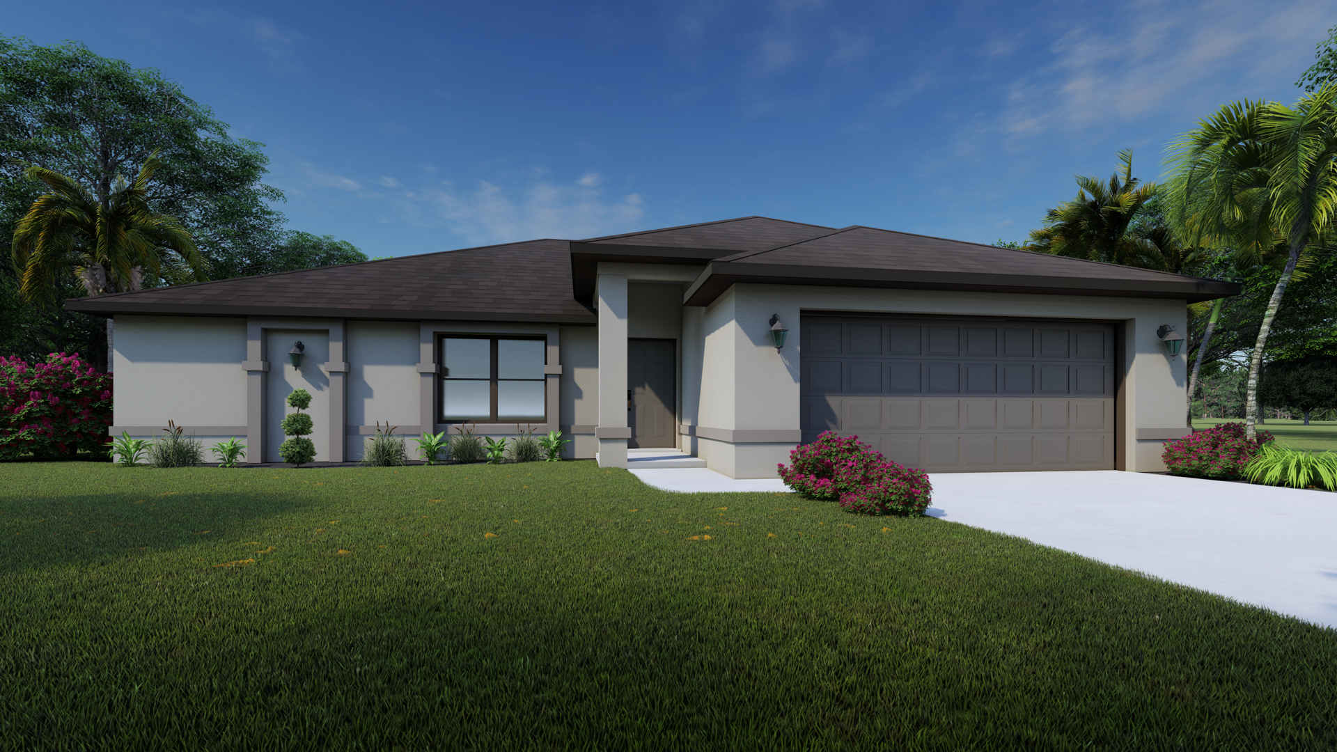 The Huntington Front Porch Extended Lanai Home Plan